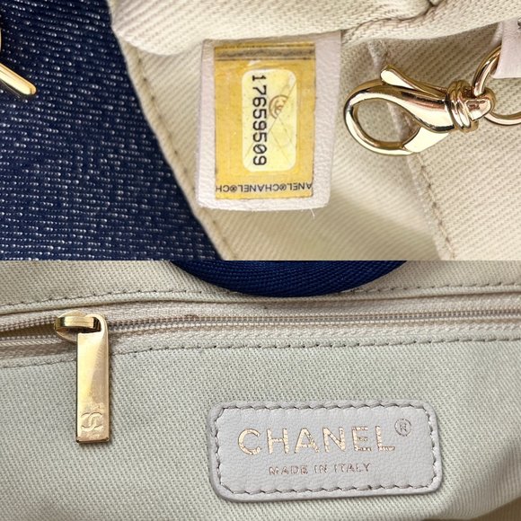 Sold on our website CHANEL Deauville Medium Denim Navy Shopping Tote Bag - Picture 9 of 11
